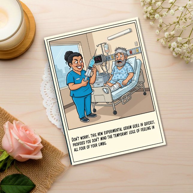 Carte Postale Infirmière sinistre prépare une injection pour un  (Créateur téléchargé)