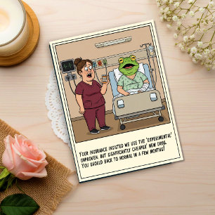 Carte Postale Infirmière traite un patient avec une tête de gren