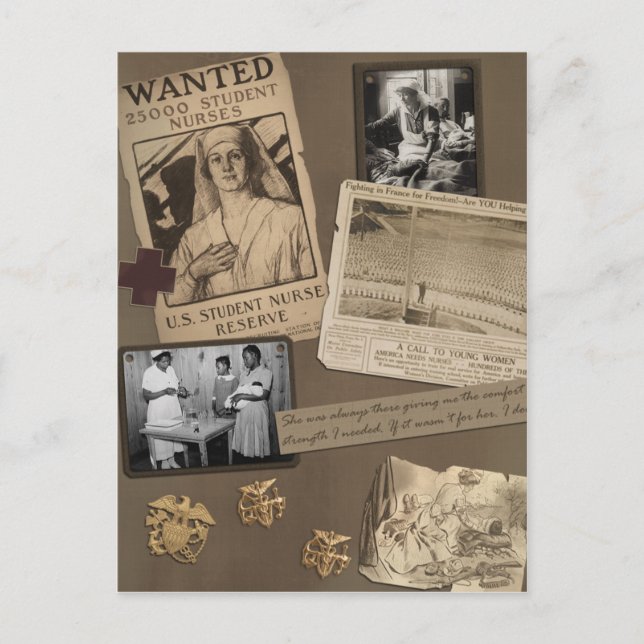 Carte postale infirmière vintage (Devant)