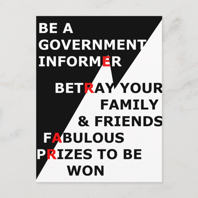 Carte Postale Informateur du gouvernement (Devant)