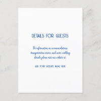 Informations de mariage Invités Bleu Blanc 2024