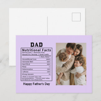 Carte Postale Informations nutritionnelles personnalisées pour l