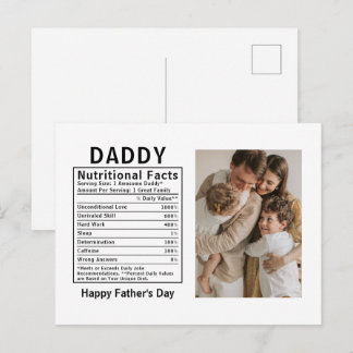 Carte Postale Informations nutritionnelles personnalisées pour l