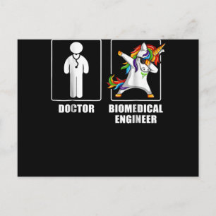 Carte Postale Ingénieur biomédical Unicorn Dabbing Amoureux amus