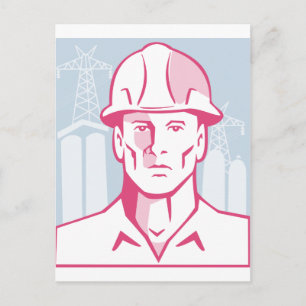 Carte Postale Ingénieur de construction Hardhat