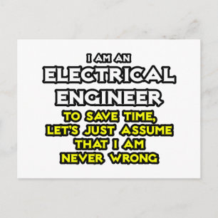 Carte Postale Ingénieur Électrique...Supposons Que Je Ne Me Trom