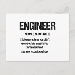 Carte Postale INGÉNIEUR NOUN Citations d'ingénierie amusantes Gr