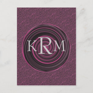 Carte postale Initiales Monogrammes Plum Swirls