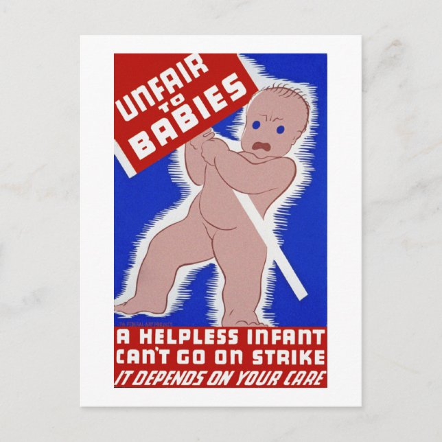 Carte Postale Injuste envers les bébés (Devant)