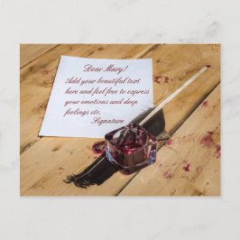 Carte Postale Inkstand, quill et papier personnalisable