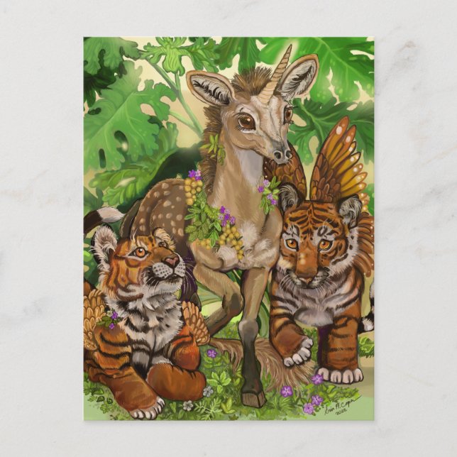 Carte Postale 'Innocence de la nouvelle' licorne (Devant)