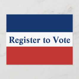 Carte Postale Inscrivez-vous pour voter Red White and Blue Strip