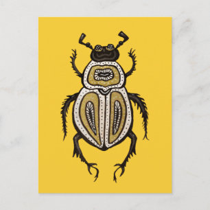 Carte Postale Insect Lover Jaune Art Décoratif du scarabée