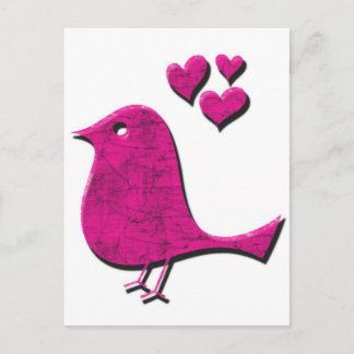 Carte Postale Inséparable rose