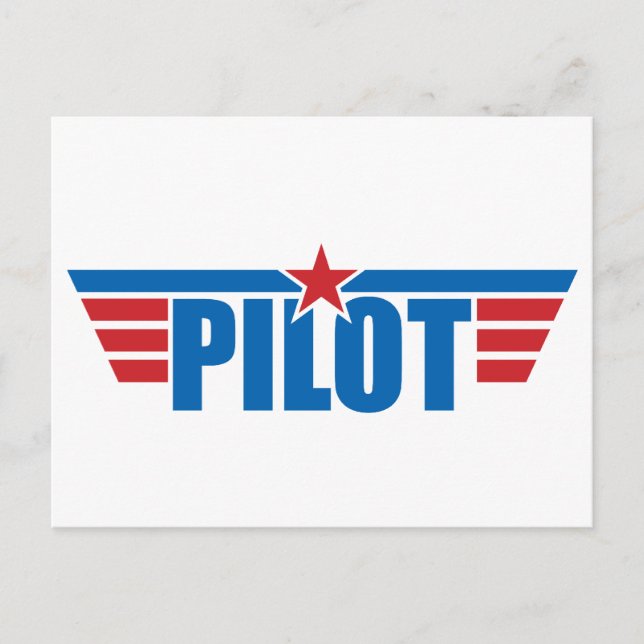 Carte Postale Insigne d'ailes du pilote - Aviation (Devant)
