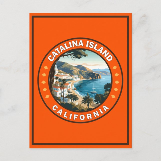 Carte Postale Insigne d'art de voyage de l'île de Catalina en Ca (Devant)