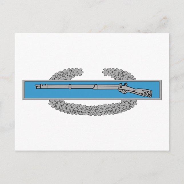 Carte Postale Insigne de l'Infanteur de combat CIB Armée Vétéran (Devant)