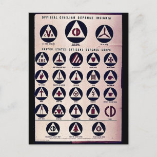 Carte Postale Insigne officiel de défense civile