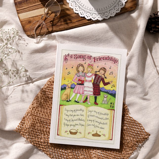 Carte postale inspirante de chanson d'amitié (Créateur téléchargé)