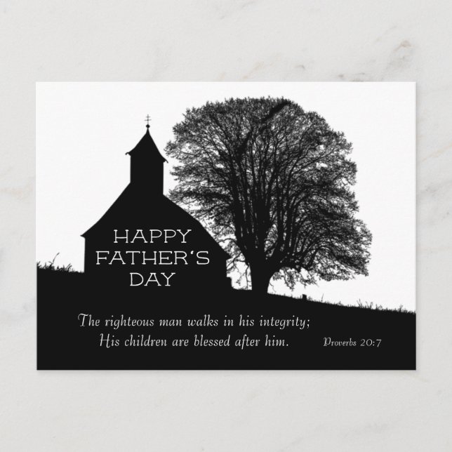 Carte Postale Inspiration Bible Verse Fête des pères Eglise (Devant)
