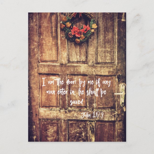 Carte Postale Inspiration chrétienne : Je suis la Porte Bible Ve (Devant)