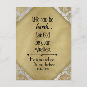 Carte Postale Inspiration Encourageante Psaumes Verse avec Citat