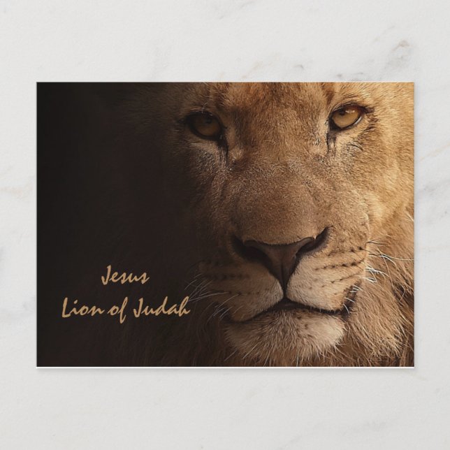 Carte Postale Inspiration Jésus Lion de Juda chrétien (Devant)