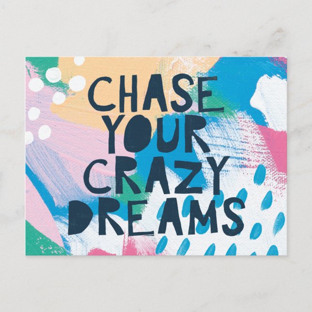 Carte Postale Inspiration lumineuse I | Chasse tes rêves fous (Devant)