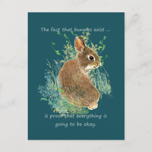 Carte Postale Inspiration Tout sera OK Citation Bunny (Devant)
