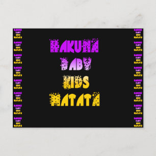 Carte Postale Inspiration violet et or fantaisie Hakuna Matata