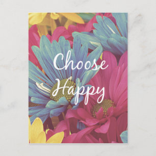 Carte Postale Inspirational Choose Happy Quote Affirmation