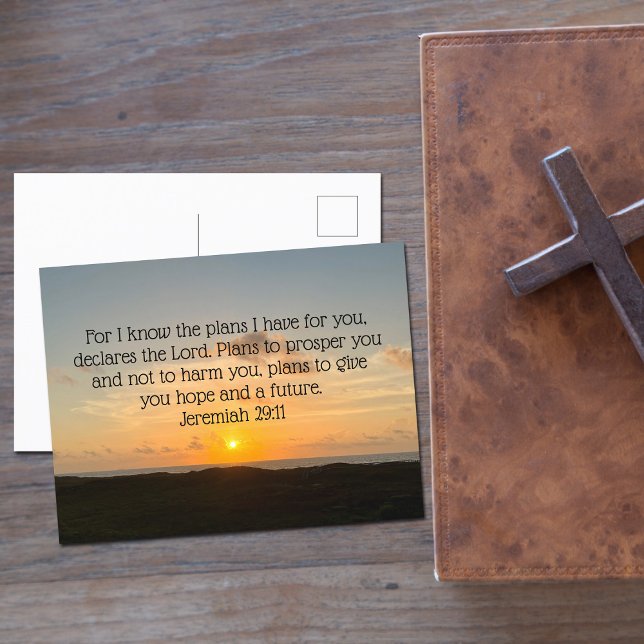 Carte Postale Inspirationnelle Bible Verse Jérémie 29:11 Lever d (Créateur téléchargé)