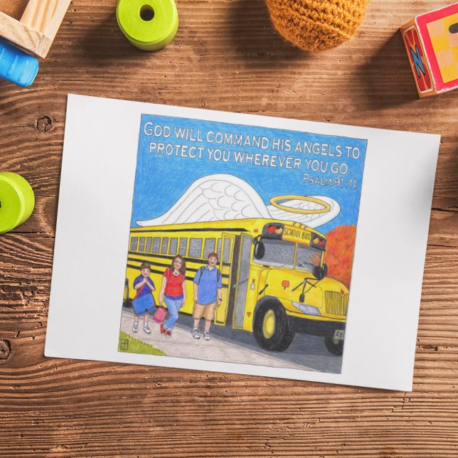 Carte postale Inspirative Angel Bus (Créateur téléchargé)