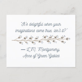Carte postale inspirée d'Anne of Green Gables