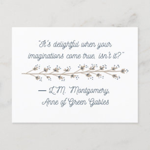 Carte postale inspirée d'Anne of Green Gables