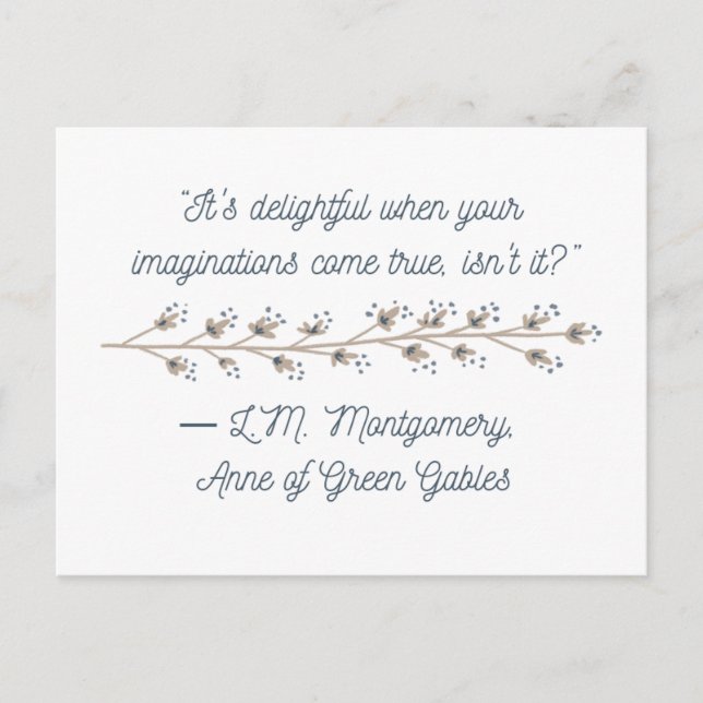 Carte postale inspirée d'Anne of Green Gables (Devant)