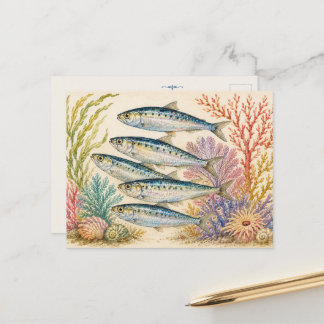 Carte postale inspirée d'aquarelle d'océan - 5 Sar