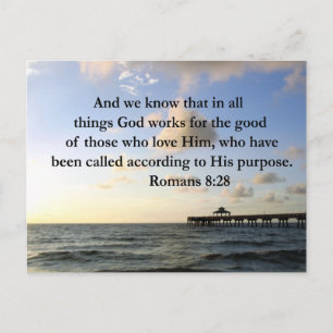 CARTE POSTALE INSPIRING ROMANS 8:28 DESIGN