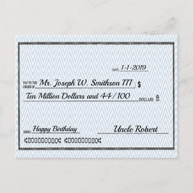 Carte Postale Instant Millionaire Vérifier N'Importe Quelle Occa (Devant)