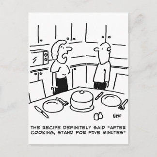Carte Postale Instructions pour la recette Cuisine suivie dans u