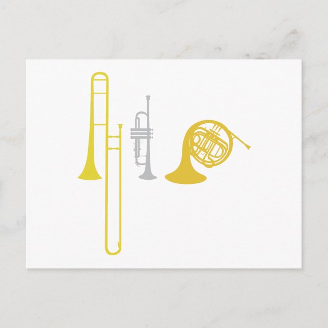 Carte Postale Instruments à vent en cuivre (Devant)