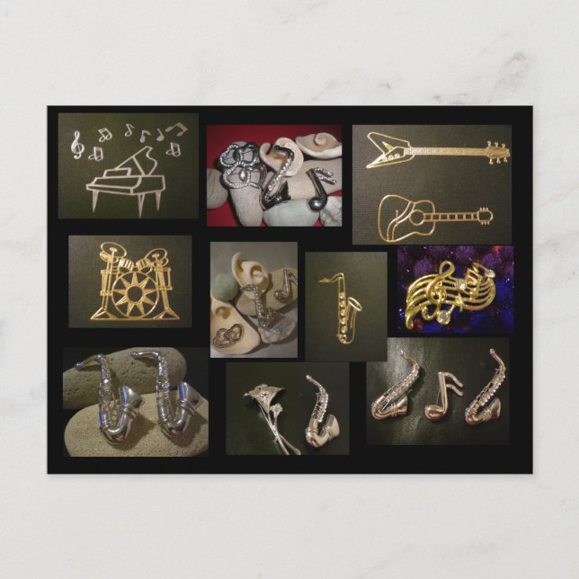 Carte Postale Instruments de musique (Devant)