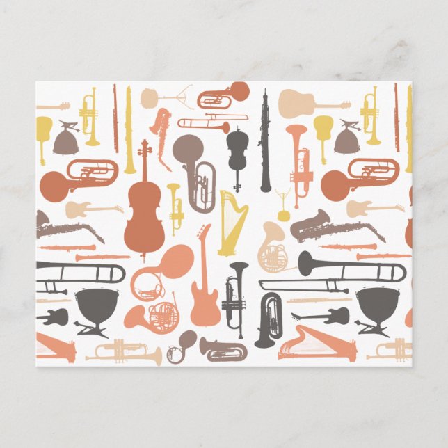 Carte Postale Instruments de musique (Devant)
