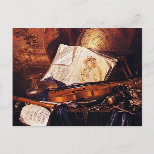 Carte Postale Instruments de musique Peinture Cadeaux (Devant)