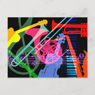 Carte Postale Instruments de musique Pop Art Design