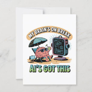 Carte Postale Intelligence artificielle Humour de rupture du cer