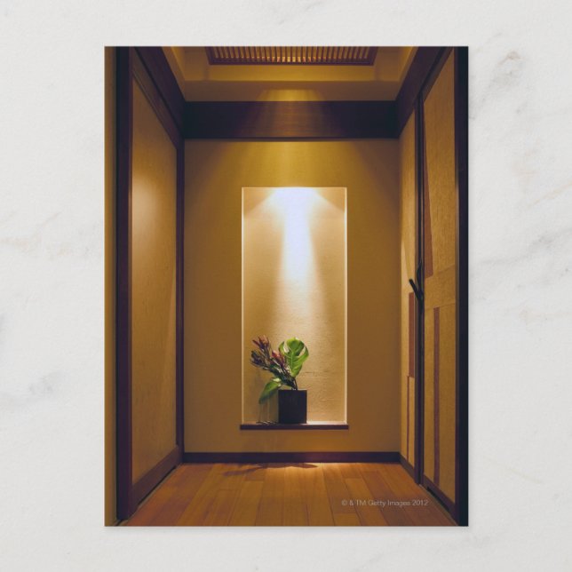 Carte Postale intérieur de style japonais et fleurs (Devant)