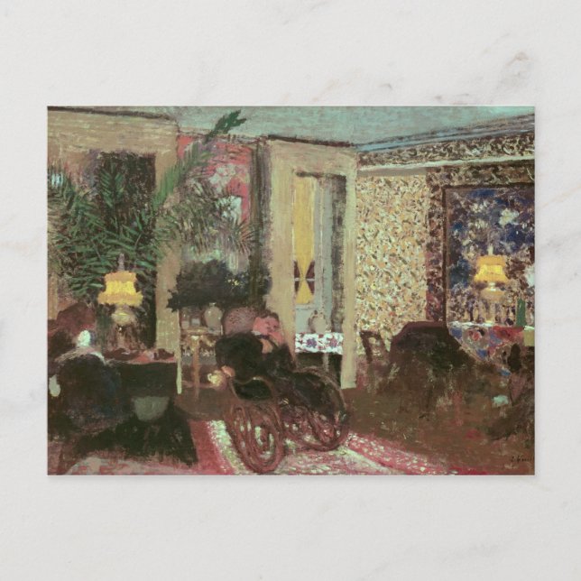 Carte Postale Intérieur ou, Le Salon avec Trois Lampes, 1899 (Devant)