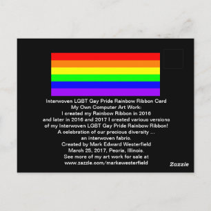 Carte Postale Interwoven LGBT Gay pride Rainbow Ribbon!