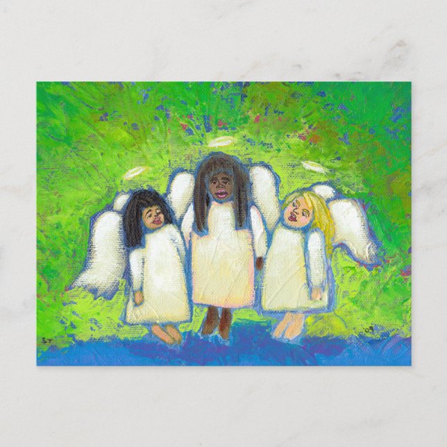 Carte Postale Intitulé : Les anges me chantent l'amour et la per (Devant)